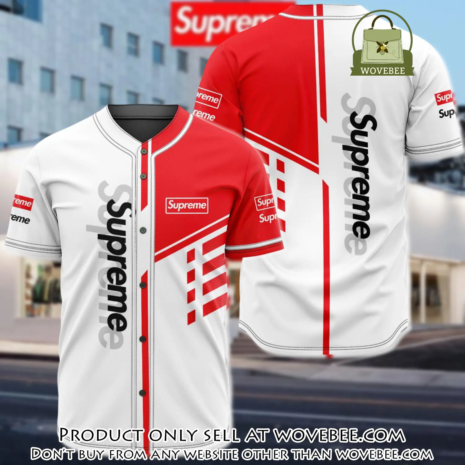 Supreme white baseball jersey shirt luxury bjs1246 wvb4624571